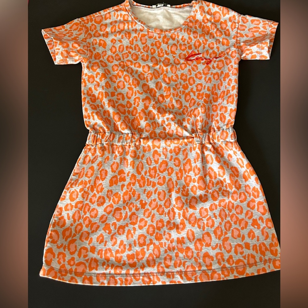 Kenzo Orange Leopard Print Dress